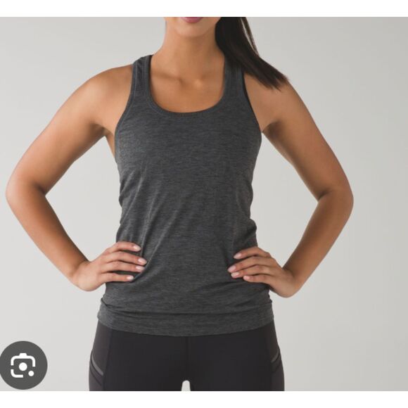 Women Lululemon Swiftly Tech Racerback Hip Length Heathered Dark Slate Size 10 - Picture 1 of 6